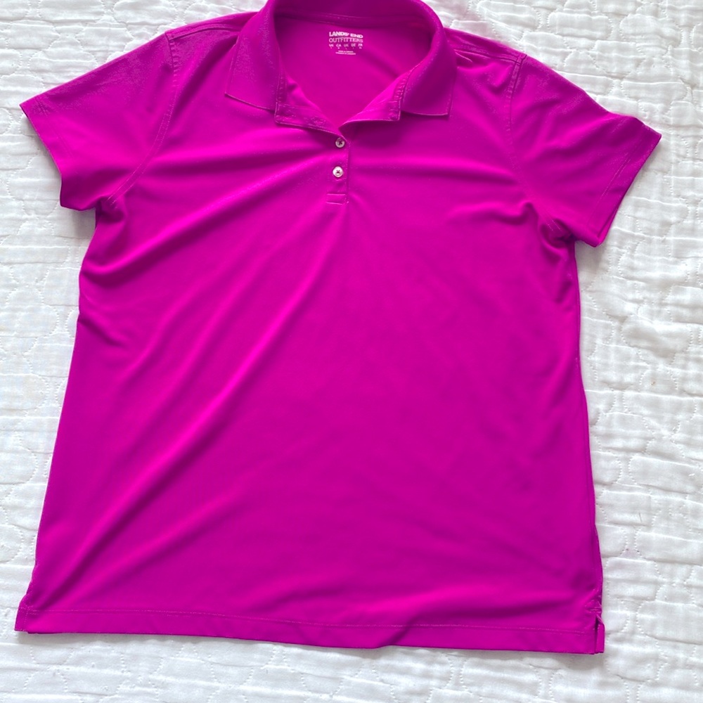 Womens hot pink polo shirt. Lightly worn. size large
